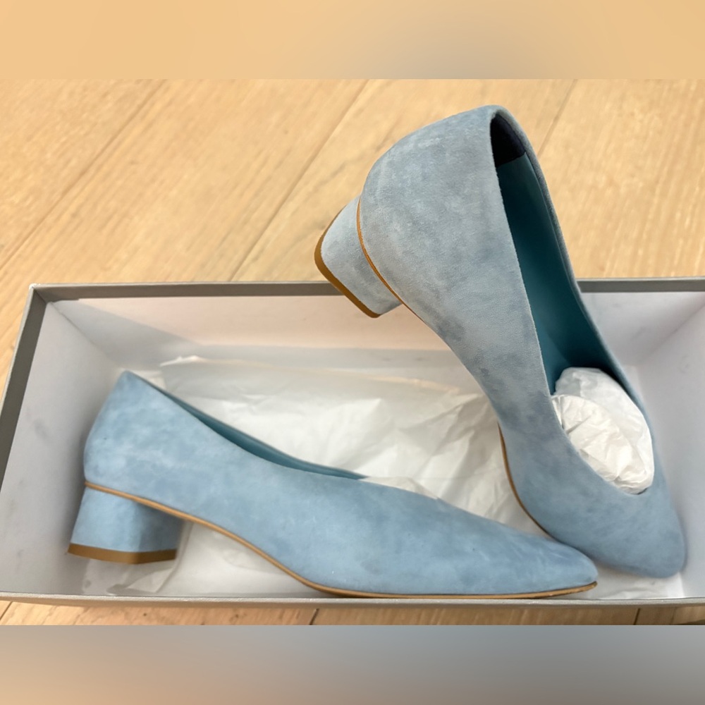 Everlane Women's Light Blue Suede Loafers